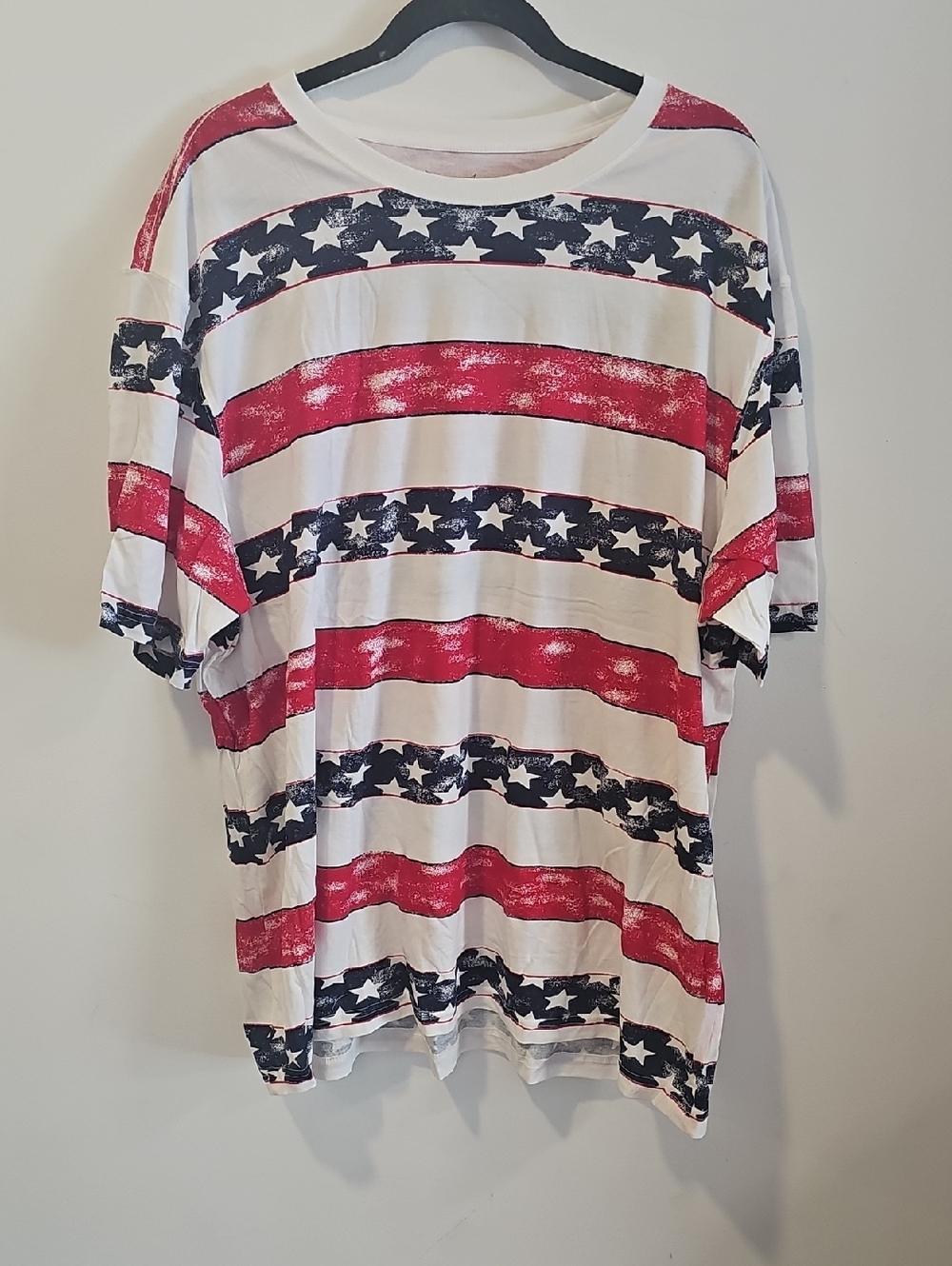 Faded Glory Red, White & Blue Striped Star Tee